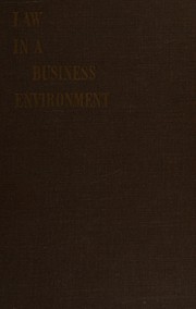 Cover of: Law in a business environment