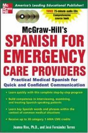 Cover of: McGraw-Hill's Spanish for Emergency Care Providers : A Practical Course for Quick and Confident Communication