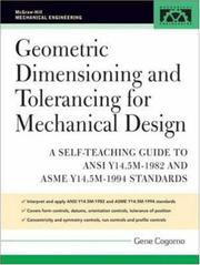 Cover of: Geometric Dimensioning and Tolerancing for Mechanical Design (McGraw-Hill Mechanical Engineering) by Gene Cogorno
