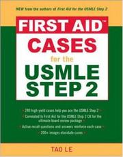 Cover of: First Aid Cases for the USMLE Step 2 CK (First Aid Cases) by Tao Le