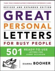 Cover of: Great personal letters for busy people | Dianna Daniels Booher