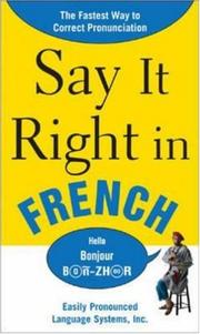 Cover of: Say it right in French