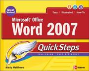 Cover of: Microsoft Office Word 2007 QuickSteps (Quicksteps)