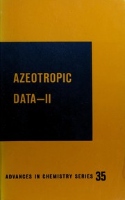 Cover of: Azeotropic data - II