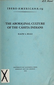 Cover of: The aboriginal culture of the Cáhita Indians