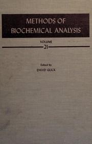 Methods of biochemical analysis by David Glick