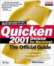 Quicken(r) 2001 Deluxe For Macintosh: The Official Guide Maria Langer