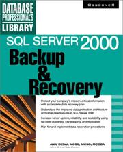 Cover of: SQL Server 2000 Backup and Recovery
