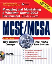 Cover of: MCSE/MCSA Windows® Server 2003 Environment Study Guide (Exam 70-290) with Microsoft Windows(r) Server 2003 180-Day Trial by Anil Desai