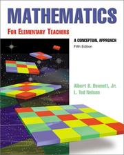 Cover of: Mathematics for elementary teachers: a conceptual approach