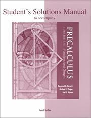 Cover of: Student's Solutions Manual to accompany Precalculus: Functions and Graphs