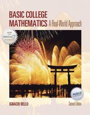 Cover of: Basic College Mathematics a Real-World Approach by Ignacio Bello