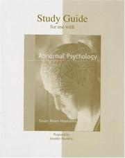Cover of: Student Study Guide to accompany Nolen Abnormal Psychology