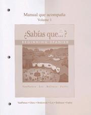 Cover of: Workbook/Lab Manual Volume 1 to accompany ¿Sabías que?