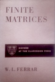 Cover of: Finite matrices