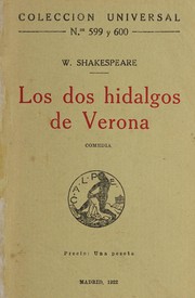 Cover of: Los dos hidalgos de Verona by William Shakespeare