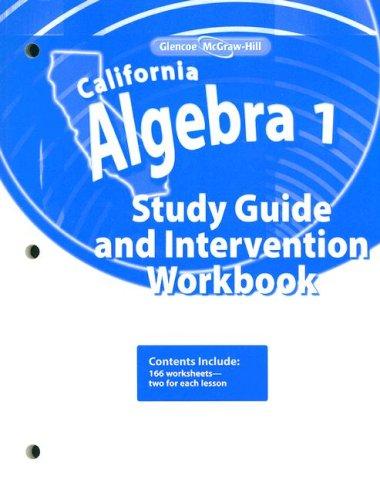 Algebra 1 Study Guide and Intervention.