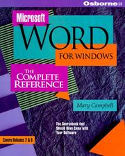 Cover of: Microsoft Word for Windows: the complete reference
