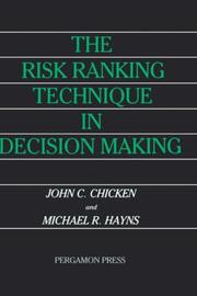 Cover of: The risk ranking technique in decision making