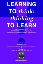Learning to think : thinking to learn : the proceedings of the 1989 OECD conference organised by the Centre for Educational Research and Innovation