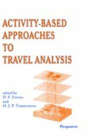 Activity-based approaches to travel analysis