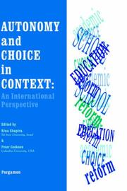 Autonomy and choice in context : an international perspective