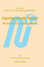 Organising innovative research : the inner life of university departments