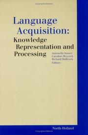Cover of: Language acquisition: knowledge representation and processing