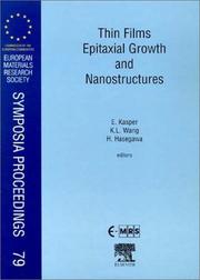 Thin films epitaxial growth and nanostructures : proceedings of the EMRS Spring Conference, Strasbourg, France, June 16-19, 1998