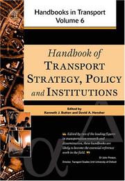 Handbook of transport strategy, policy & institutions