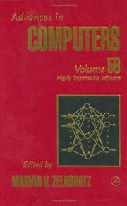 Cover of: Advances in Computers, Volume 58 by Marvin V. Zelkowitz