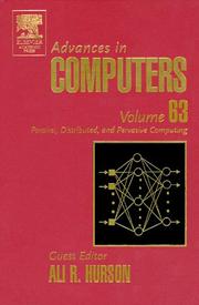 Cover of: Advances in Computers, Volume 63: Parallel, Distributed, and Pervasive Computing (Advances in Computers)
