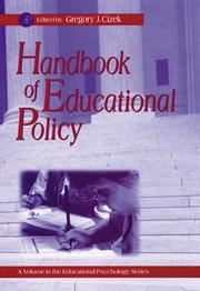 Cover of: Handbook of educational policy by edited by Gregory J. Cizek.