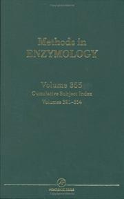 Cover of: Cumulative Subject Index, Volumes 321-354, Volume 355 (Methods in Enzymology)