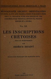Les inscriptions crétoises by Bedřich Hrozný