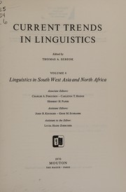 Cover of: Current trends in linguistics