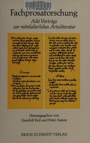 Cover of: Fachprosaforschung: acht Vorträge zur mittelalterlichen Artesliteratur