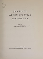 Cover of: Ramesside administrative documents