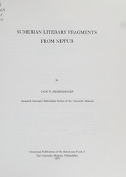 Sumerian literary fragments from Nippur by Jane W. Heimerdinger