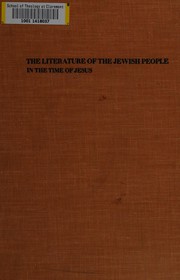 The literature of the Jewish people in the time of Jesus by Emil Schürer