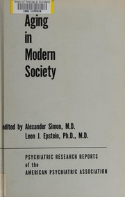 Cover of: Aging in modern society