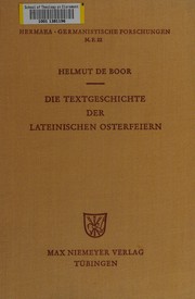 Cover of: Die Textgeschichte der lateinischen Osterfeiern.