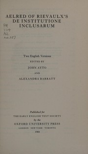Cover of: Aelred of Rievaulx's De institutione inclusarum: two English versions