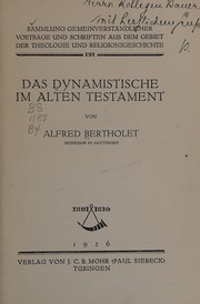 Cover of: Das Dynamistische im Alten Testament