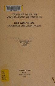 Cover of: L' Enfant dans les civilisations orientales