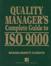Quality manager's complete guide to ISO 9000 by Richard Barrett Clements