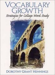 Cover of: Vocabulary growth: strategies for college word study