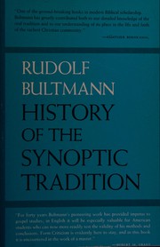 Cover of: History of the Synoptic Tradition
