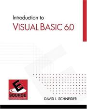 Introduction to Visual Basic 6.0 : David I. Schneider