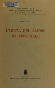 L'unità del sapere in Aristotele by Enrico Berti
